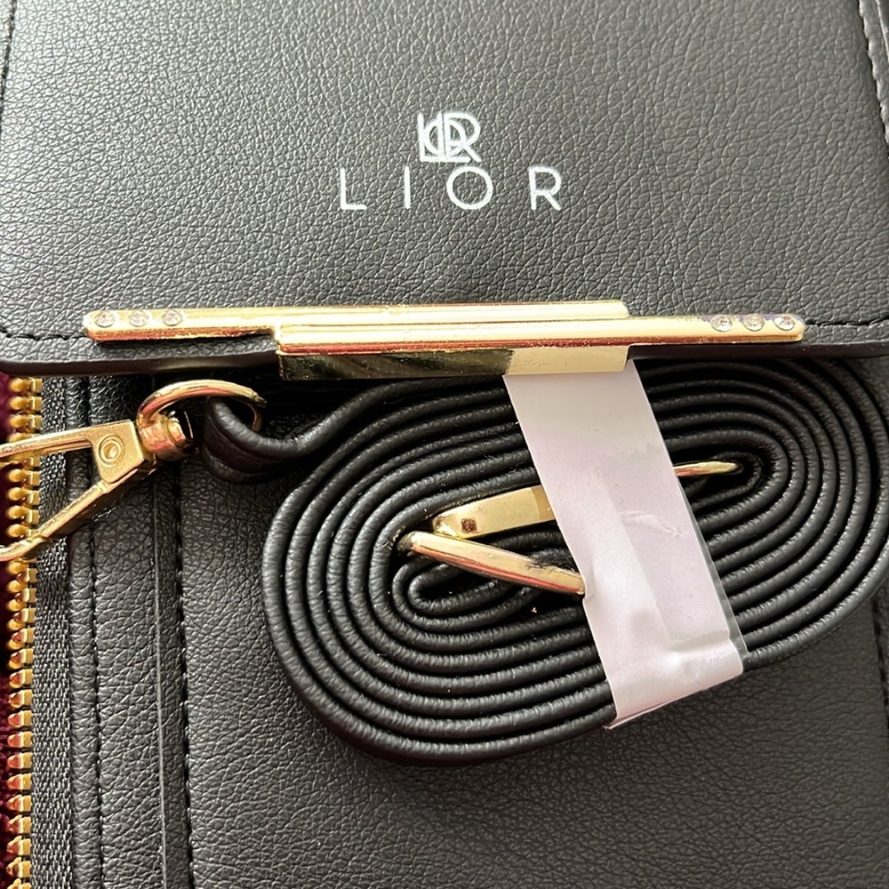 LIOR CROSSBODY LEATHER PURSE BLACK